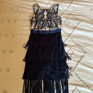 Lulu’s tiered fringe and mesh dress